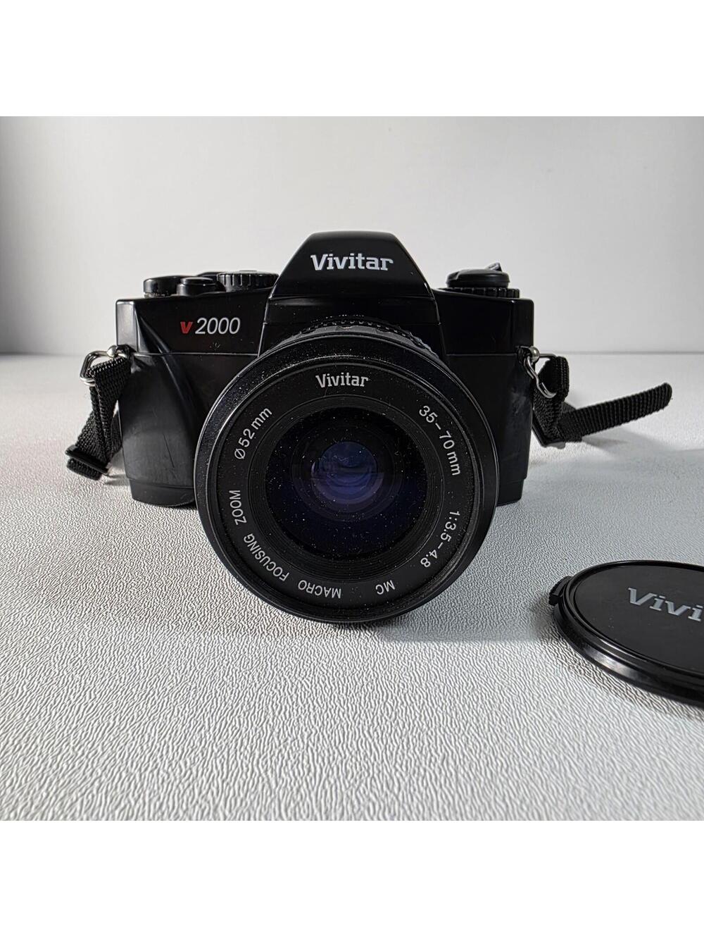 Vivitar V2000 SLR Film Camera with 35-70mm Lens, Tested & Working